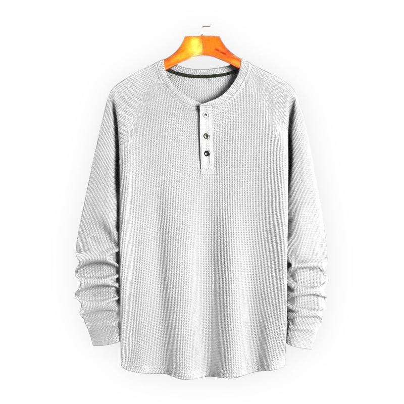 Product Introduction of KAUS KANCING WAFFLE LENGAN PANJANG PRIA MODEREN TERBARU Baju Hitam 8