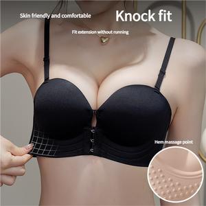 Áo Ngực Nâng Ngực Nhồi Bông Có Miếng Gel Mát Xa, Chốt Trước, Không Dây, Thiết Kế Lưng Chữ U, Nâng Và Thoải Mái