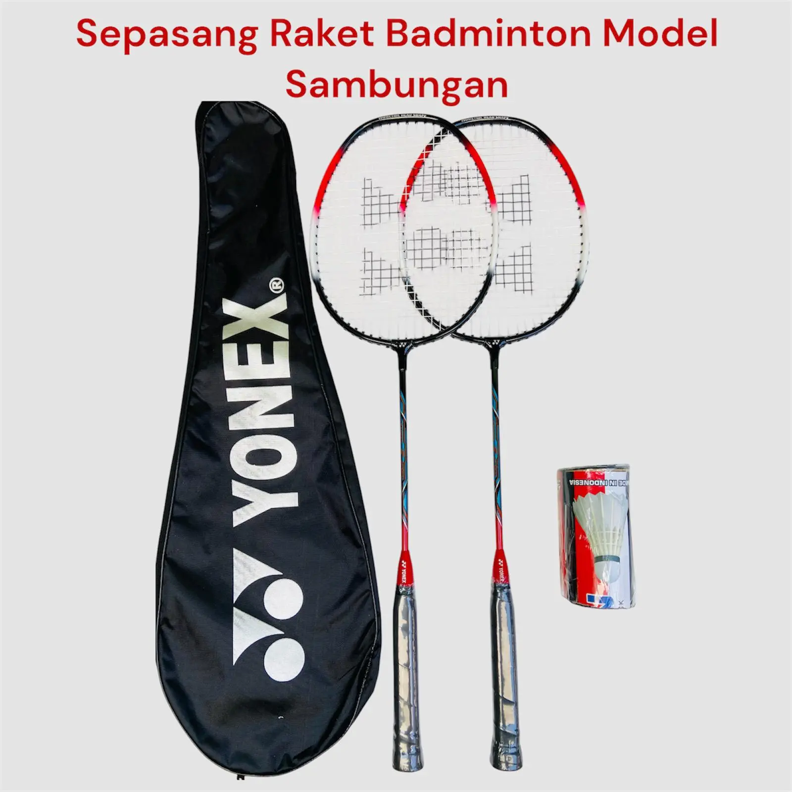 Sepasang Raket Badminton Model Sambungan Dilengkapi Kok & Tas Praktis untuk Pemain Badminton