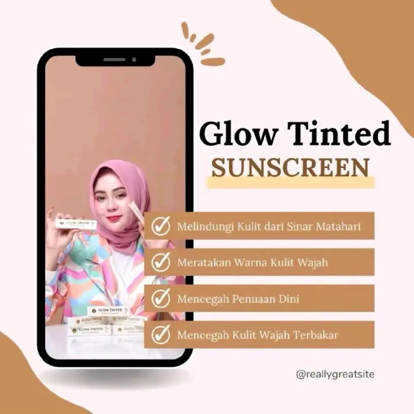 glowing sunscreen waterprood  semua jenis kulit