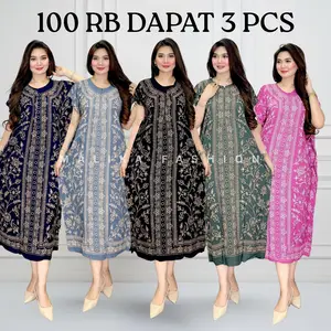 PAKET HEMAT 4 PCS DASTER LOWO RAYON PREMIUM DIPAKAI ADEM MOTIF CAMPUR DASTER WANITA NYAMAN Busui