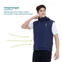 Gambar TORCH Cartagena Rompi Motor Riding Anti Angin Hoodie Lepas Pasang - Navy, L dari Torch Lembong Bdg Kota Bandung 3 Tokopedia