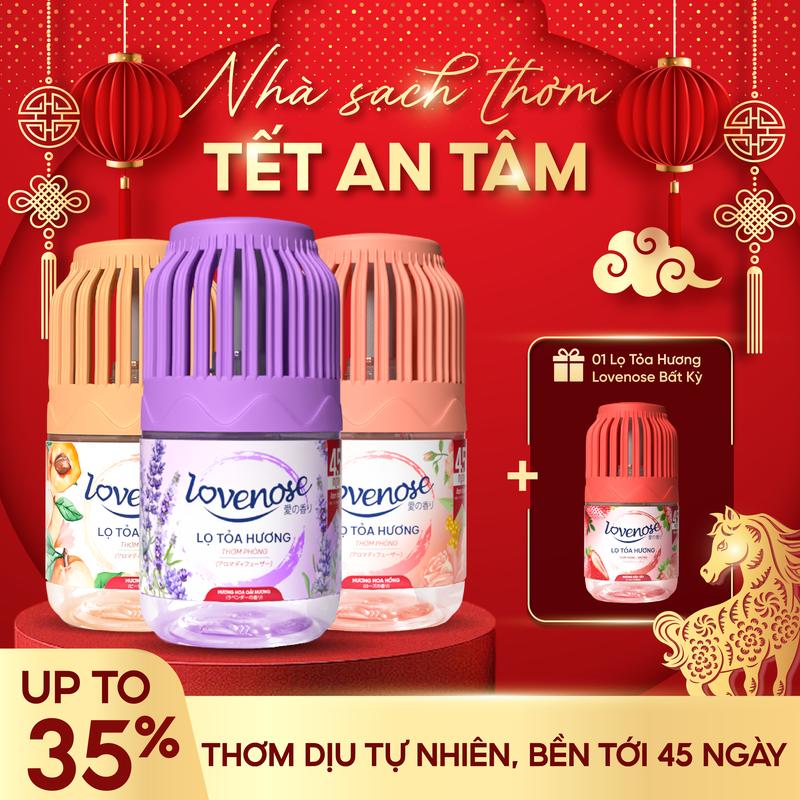 COMBO DEAL HỜI Lọ Tỏa Hương Lovenose Công Thức Mới - Tinh Dầu Thơm Phòng - Thơm 360 độ Thanh Lọc Không Khí Khử Mùi Phòng Thế Hệ Mới; Dầu Thơm Phòng Dầu Thơm nuoc thom Nước Hoa