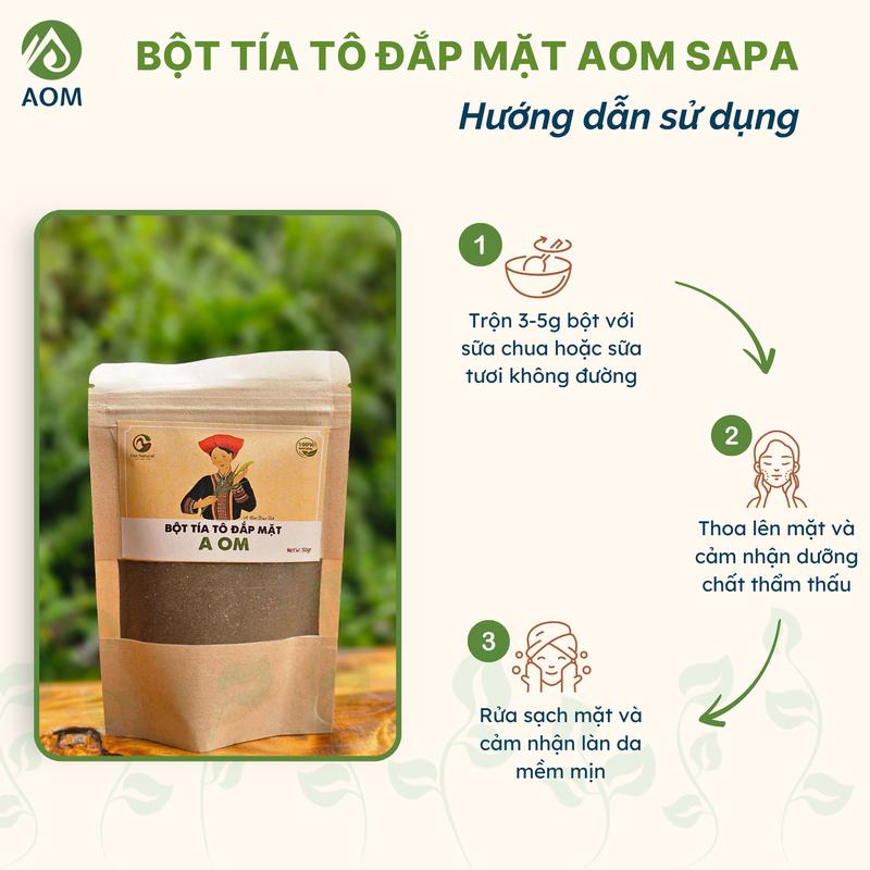 Bột Tía Tô Đắp Mặt A OM SAPA Skincare dưỡng da cấp ẩm, giảm thâm nám - Dung tích 50g 4