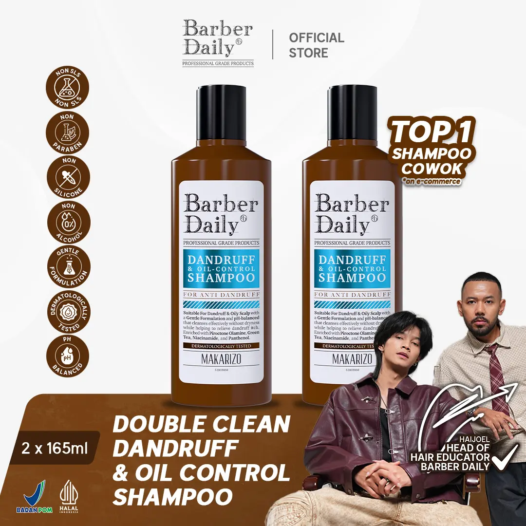 Double Clean Barber Daily Dandruff & Oil-Control Shampoo 165mL