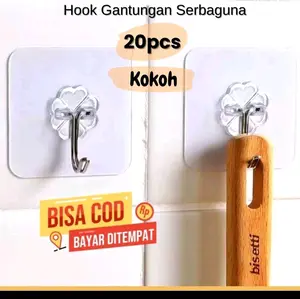 PAKET HEMAT 20 PCS Gantungan Ajaib Seebaguna PVC Transparan 20 Pcs - Tahan Air - Dinding, Pengganti Paku SI