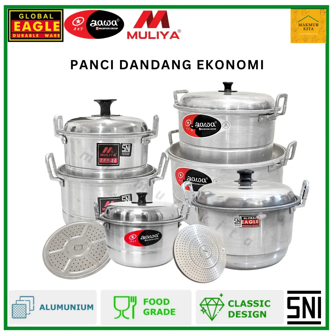 Panci Dandang Kukus 18 20 22 24 26 28 30 33 36 CM Aluminium Jawa Maspion / Global Eagle Langseng Kukusan Nasi / Muliya Steamer Pot Serbaguna