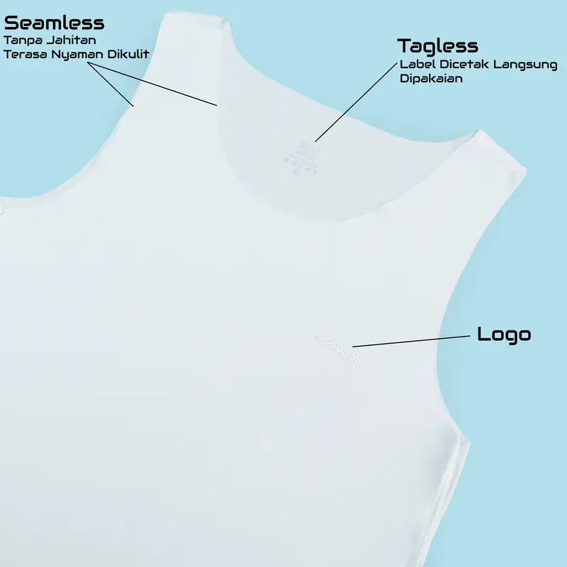 ROYAL VICTOR X MOOW Kaos Singlet Baju Dalaman Pria Icesilk Seamless Premium Adem Lembut Elastis Nyaman Seharian SP53 6