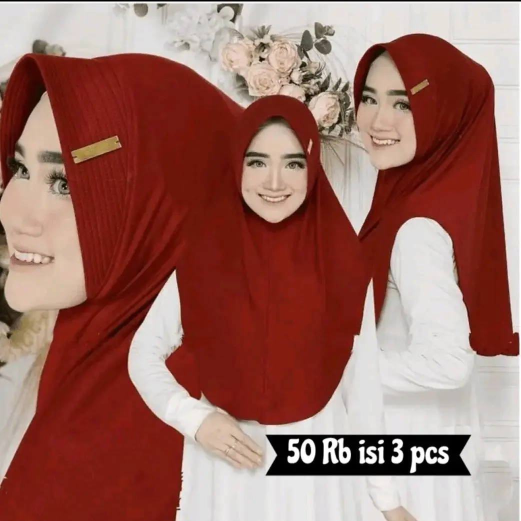 (DAPAT 3 PCS) HIJAB BERGO HAMIDAH SIZE L  LABEL AKRILIK By ShenaHijab