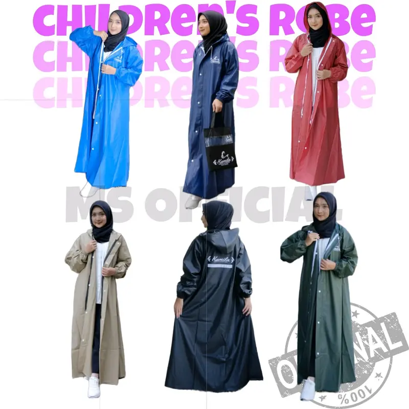 Kamila Kids Jas Hujan Gamis Anak Raincoat Gamis Anak Kamila Tebal Dan Elastis Pvc 0,25 2
