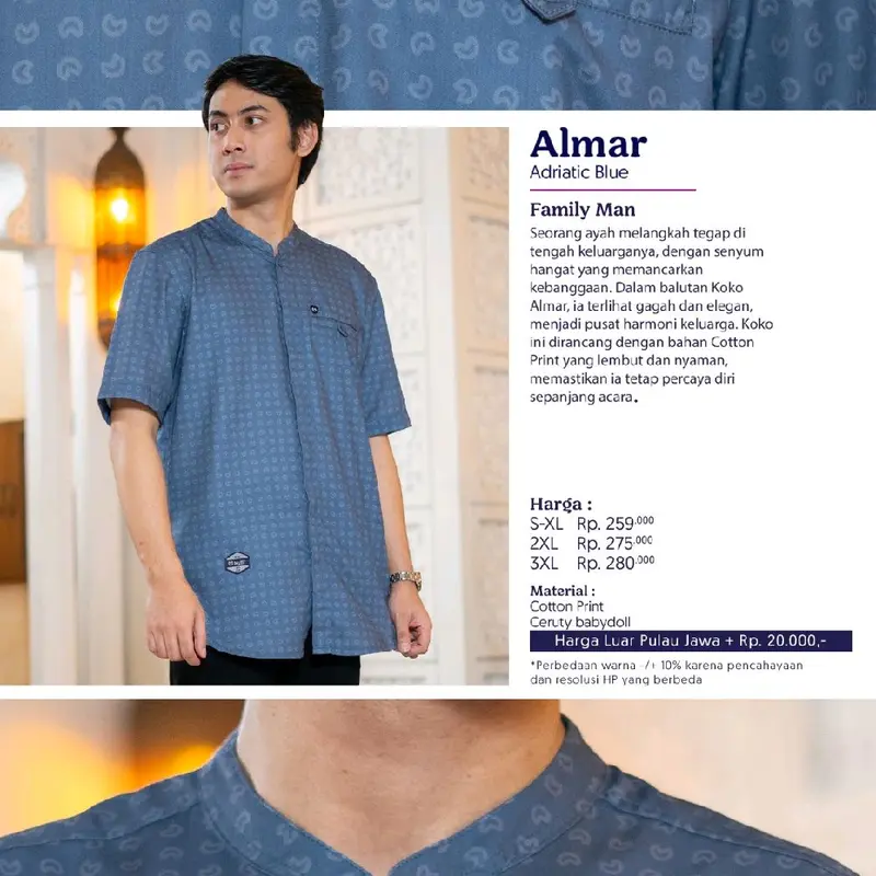 Mutif - koko Dewasa Terbaru Mutif Almar Adriatic Blue - Sarimbit Mutif 2025 3