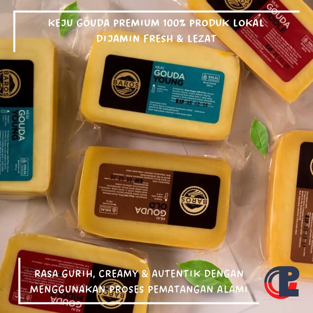 Keju Lokal Gouda Baros 250gram (Young, Middle, Old)