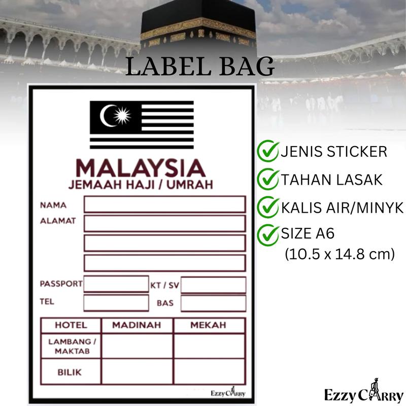 LABEL BEG LUGGAGE / STICKER (A6) Haji dan Umrah (Sticker/Pelekat ...