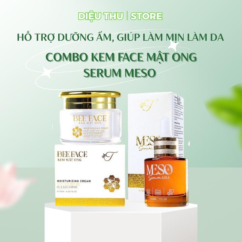 Combo Kem Face Mật Ong và Serum Meso Hỗ Trợ Dưỡng Ẩm Giúp Làm Mịn Làn Da Skincare Chăm Sóc Da Làm Đẹp Da