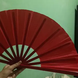 Kipas Polos Merah Jumbo | Bisa Untuk Latihan Thai Ci |