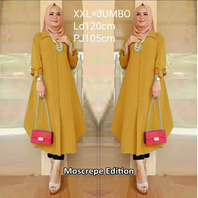 Tunik Jumbo Duffy Ld120&100 Tunik wanita Terlaris Hijab Muslimah Kekinian Atasan Jumbo Busui&Frendly Fashion Muslim Baju Wanita Cod 1