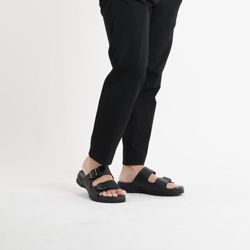 LODA - LD-01 Black Sandal Slide Kulit Pria Best Seller 5