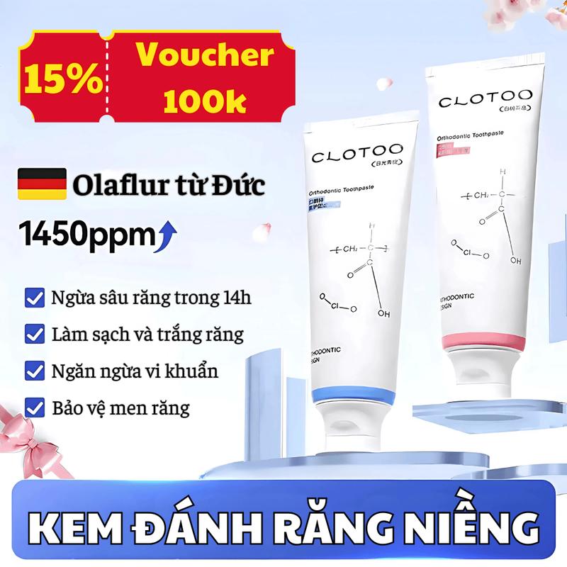  Kem đánh răng cho người niềng răng CLOTOO nội địa Trung kem đánh răng CLOTOO vệ sinh răng niềng nam nữ 