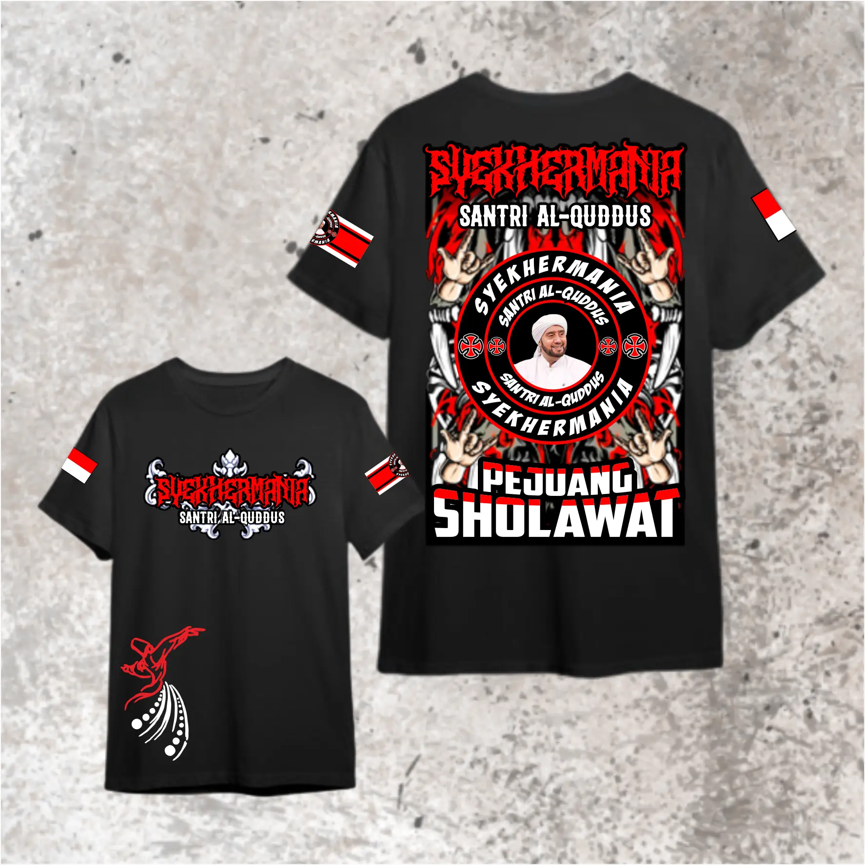 Kaos Syekhermania Santri Al Quddus Kaos Anak - Kaos Unisex - Katun Combed Distro Pakaian Nyaman