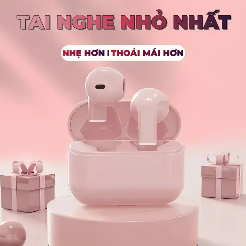 KEEP YOUNG Tai nghe PRO5S [2 Quà tặng miễn phí] 1 Nhãn dán hoạt hình+1 Bao tay chơi game, Âm thanh nổi mức HiFi, Micrô tích hợp, Chống nước iPX5, Điều khiển cảm ứng, Khử tiếng ồn cho iPhone và Andriod 2