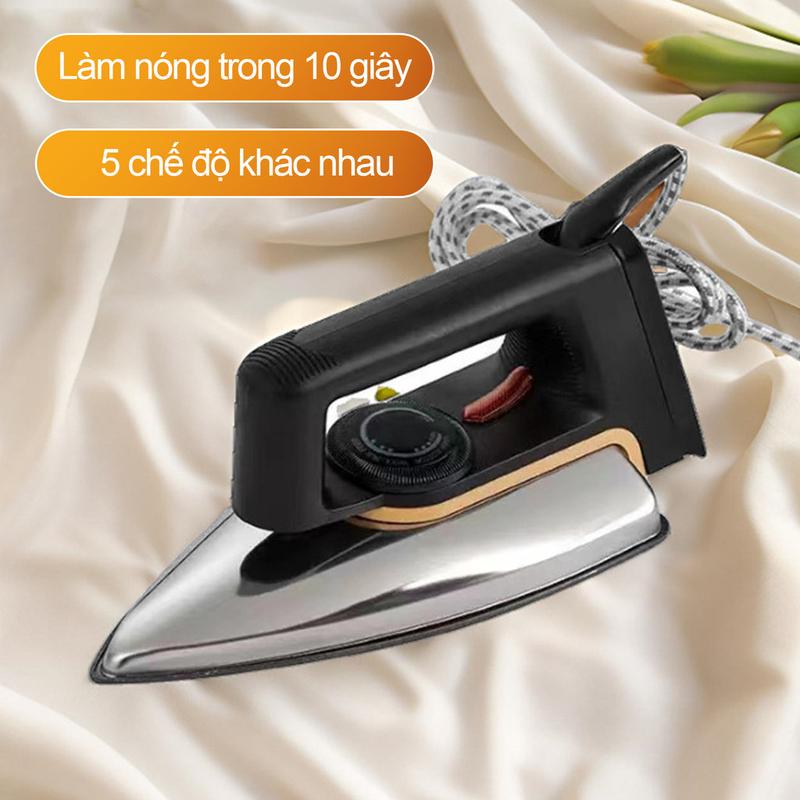 Bàn ủi khô siêu nhẹ chống cháy 5 mức nhiệt độ bàn là điện cầm tay an toàn bảo hành 12 tháng