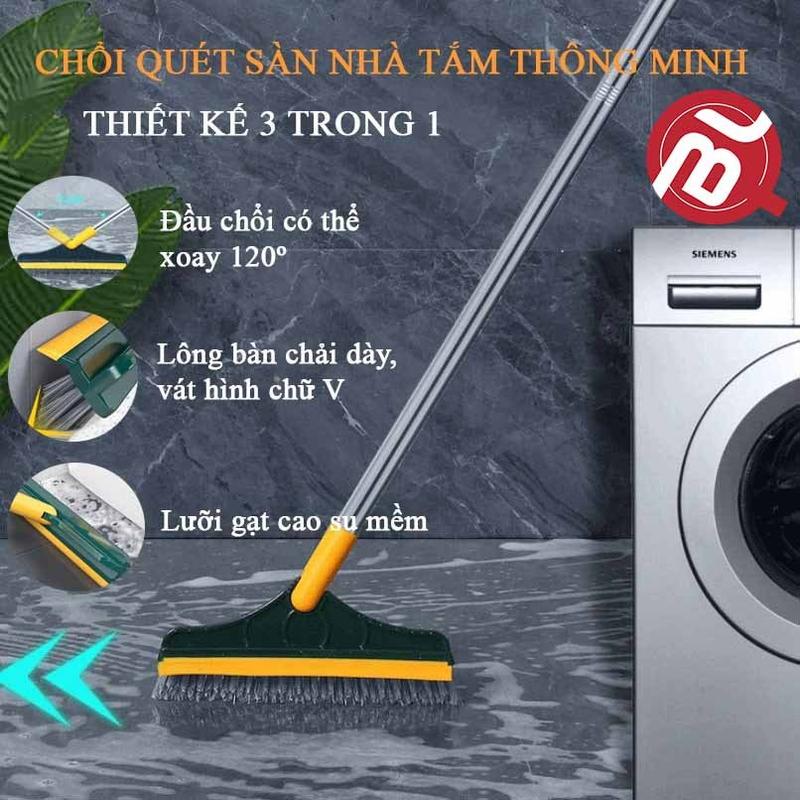 [Nhanh tay kẻo hết] Cây Chà Sàn Nhà Tắm Đa Năng 2 Trong 1, Chổi Cọ Sàn Và Gạt Nước C008- K1