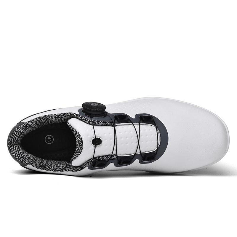 New High Quality Men Professional Golf Shoes Waterproof Spikes Golf Sneakers Black White Golf Trainers Big Size 40-47 2