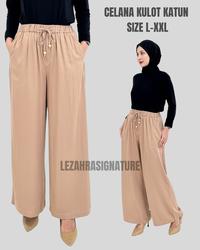 Gambar Celana Panjang Katun Ria LEZAHRASIGNATURE Wide Leg Pants size L-XXL Adem Polos Big Size fit to 95 Kg - Hitam, L dari LEZAHRASIGNATURE Kota Bandung 1 Tokopedia