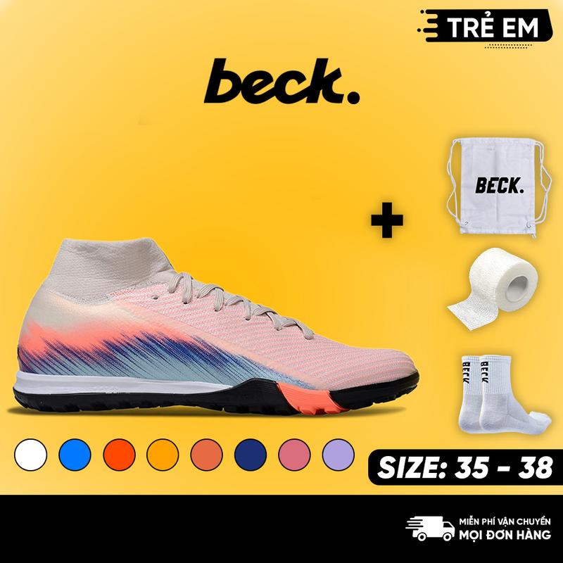 Giày Bóng Đá Trẻ Em, Mer Cua Ri Ồ, Superfly 10 Elite Cổ Cao, BECK, Đế Đinh TF, Bám Sân, Các Màu Sắc, Sân Cỏ Nhân Tạo