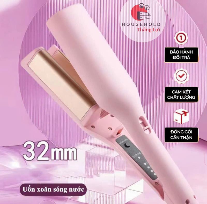 Máy Uốn Tóc Xoăn Hippie Sóng Nước 32mm Chất Liệu Gốm Sứ Cao Cấp - Máy Dập Xù Làm Tóc Xoăn 32mm Tiện Lợi