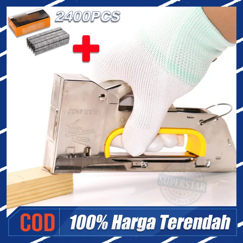 Stapler Tembak Cekrekan Pengokot Hekter Gun Tacker Guntacker Staples Sofa, Staples Jok Stepler Motor, Kursi, dll 0