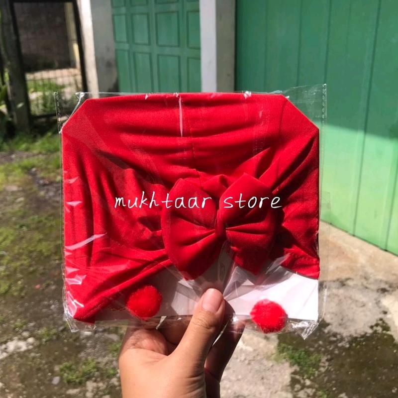 Turban Pita Anting Pom Pom Anak Bayi Perempuan / Turban Baby Girl Newborn Lucu dan Gemes 4