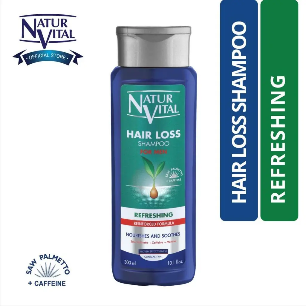 NaturVital Refreshing Hair Loss Shampoo - For Men (300ml)