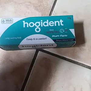 Hogident Lem/Krim Perekat Gigi Palsu Kuat 20 Jam Minty Fresh & Flavour Free Mencegah Bau Mulut Gusi Bengkak & Gigi Berlubang Untuk Perawatan Harian