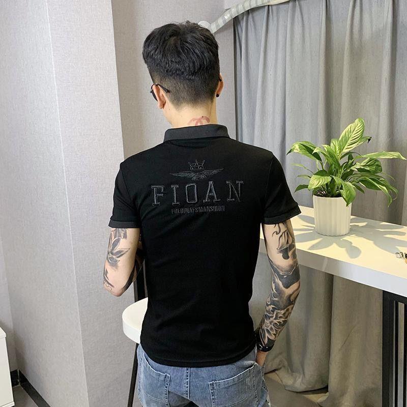 Áo Polo Thêu, Áo Thun Ngắn Tay, Dành Cho Nam Giới, Phong Cách Người Nổi Tiếng Trên Internet Ins Internet, Mỏng Đẹp Trai, Thương Hiệu Thời Trang Hợp Xu hướng Áo Thun Chàng Trai Thông Minh, Có Cổ Áo 5