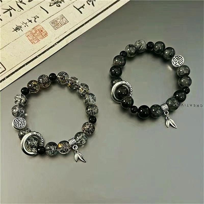 Product Introduction of Popular beaded bracelets, couple bracelets, high-value men's super cool new niche, high-end, new Chinese ethnic style 0