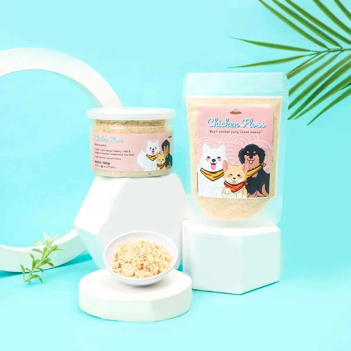 Woofholics Meat Floss / Abon Ayam Babi Sapi untuk Anjing / Dog Food