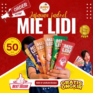 Mie lidi terlaris isi 50 pcs mix rasa paket hemat Snack Cemilan PAKET USAHA Jajanan