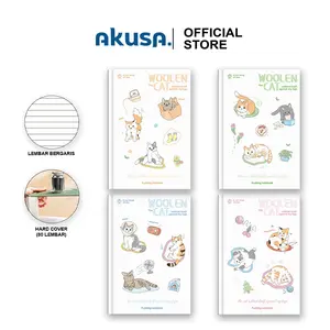 AKUSA Hard Cover Book A5 Note Book Buku Catatan Aesthetic Journal Book Diary Kertas Anti Tembus HCB005