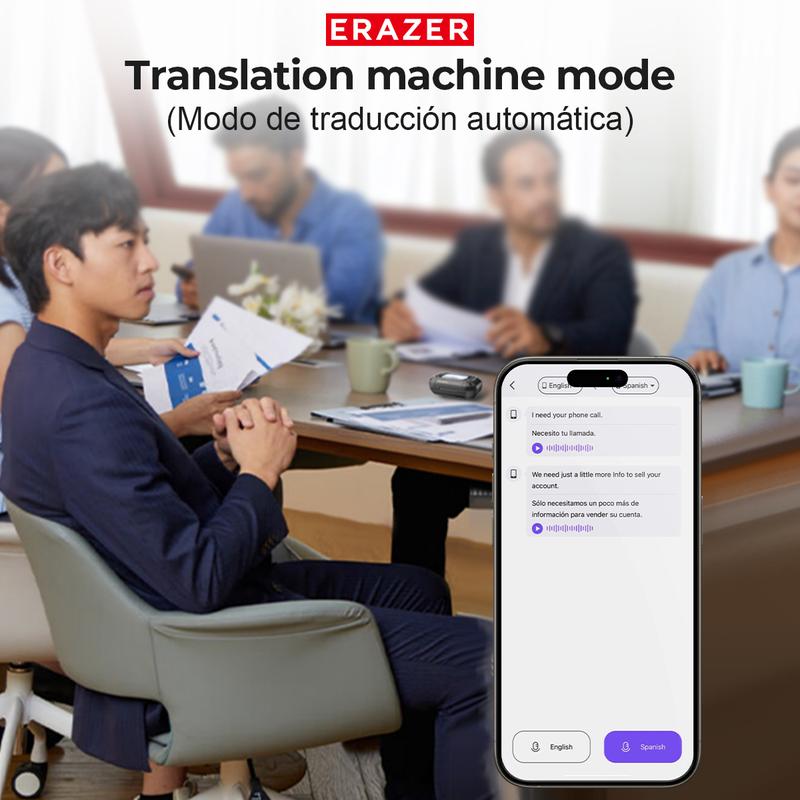 ERAZER XP6 AI Smart True Wireless Bluetooth Headset V5.4 TWS AI Real-time Translation Conversation Downloadable APP Download LED Touch Screen OWS Headphone Olahraga Gaming 6