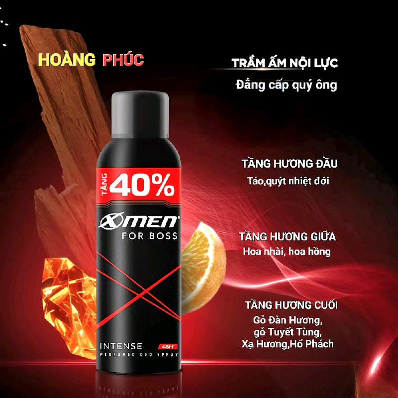 Combo 2 chai xịt khử mùi Xmen For Boss 210ml,hương nước hoa Châu Âu,đẳng cấp quý ông lịch lãm. [Hàng công ty có hóa đơn đầu vào]