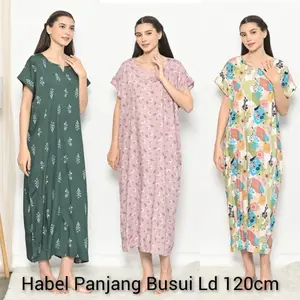HABEL/CSL Daster Dress BUSUI Panjang Semata Kaki Bahan Rayon Premium Adem Baju  Santai Bisa untuk Ibu Menyusui