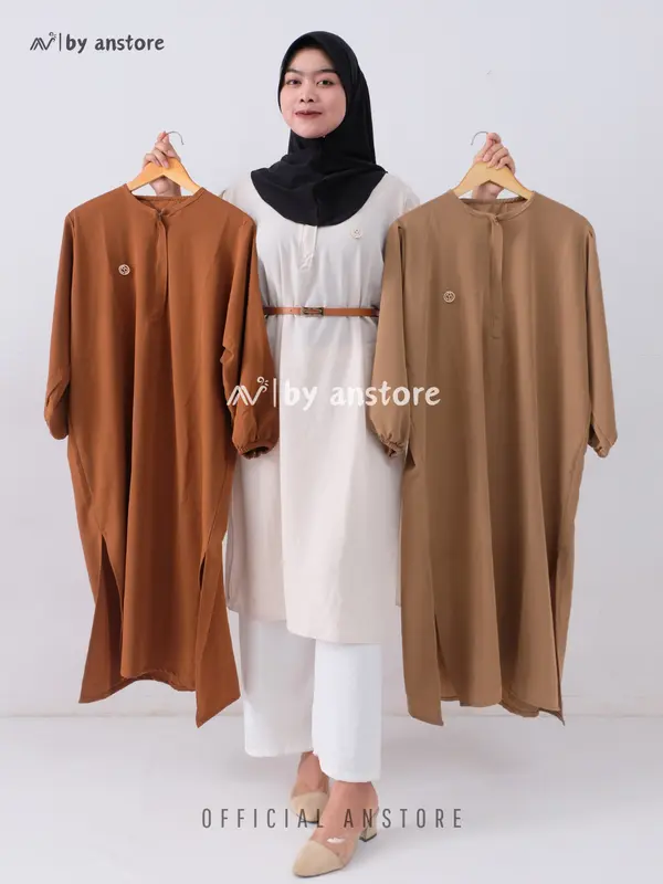 Set Long Tunik Shing Star l Tunik+Kulot Crinkle Airflow Premium l Crinkle Shunny Star Wanita 0