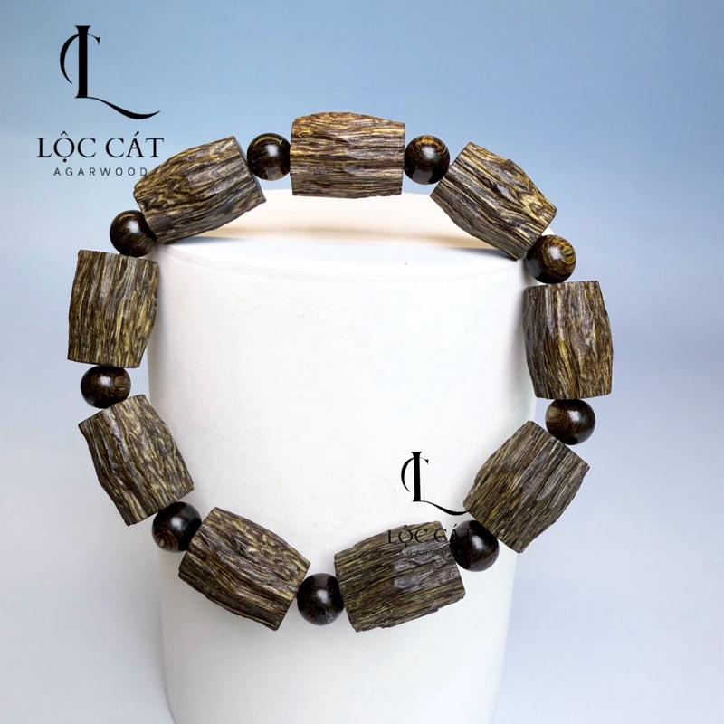 [LC-VT102] Vòng tay Trầm Hương Sánh Chìm Tỉa thô - Lộc Cát  – Size 10/12/14mm – Phong thủy chiêu tài