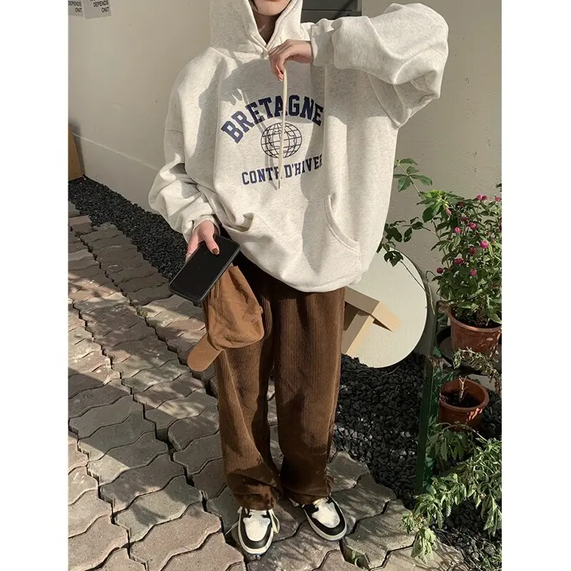 Hoodie Sweater BRETAGNE Jumper Fleece hoodie korean style pria BIG SIZE Unisex Korean Style Jaket Sweatshirts korean style S M L XL 2XL 3XL 4XL 5XL 6XL 3