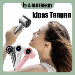 A BLUEBERRY Mini kipas High Speed Mini kipas Strong Wind 100 Gear Wind Speed kipas angin Digital Display Adjustable kipas Turbo kipas tangan High Speed