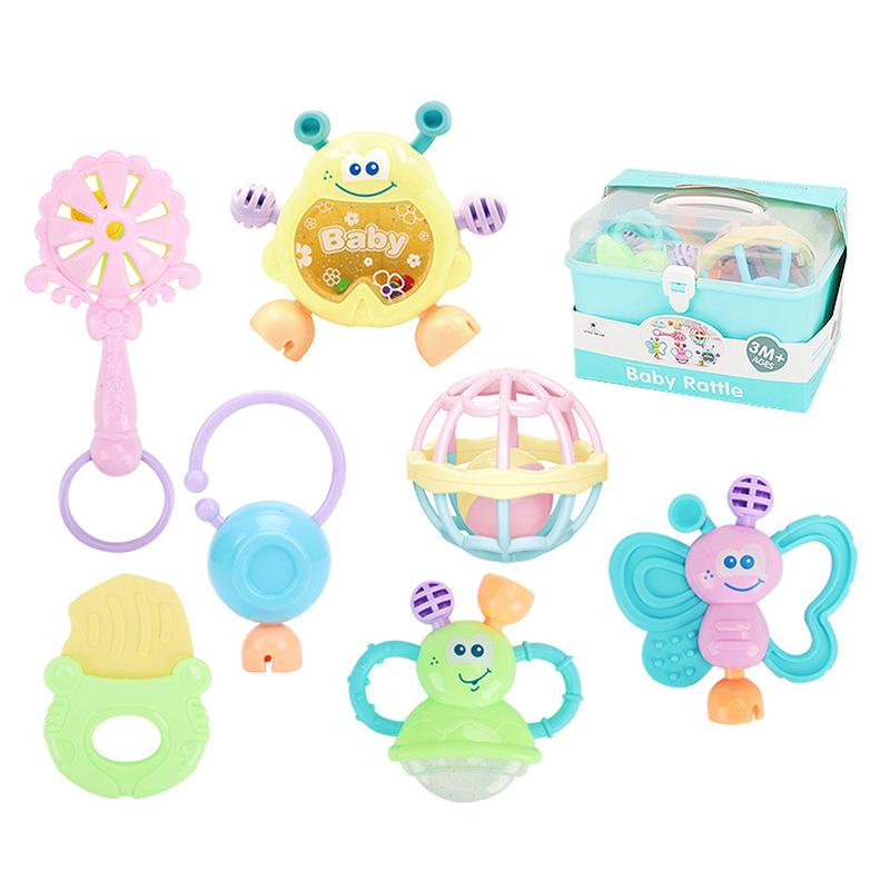 Baby Teether Rattle Teething 7PC Kit Mainan Gigitan Bayi Gigitan Bayi Teether Mainan Bayi 6 Bulan L324