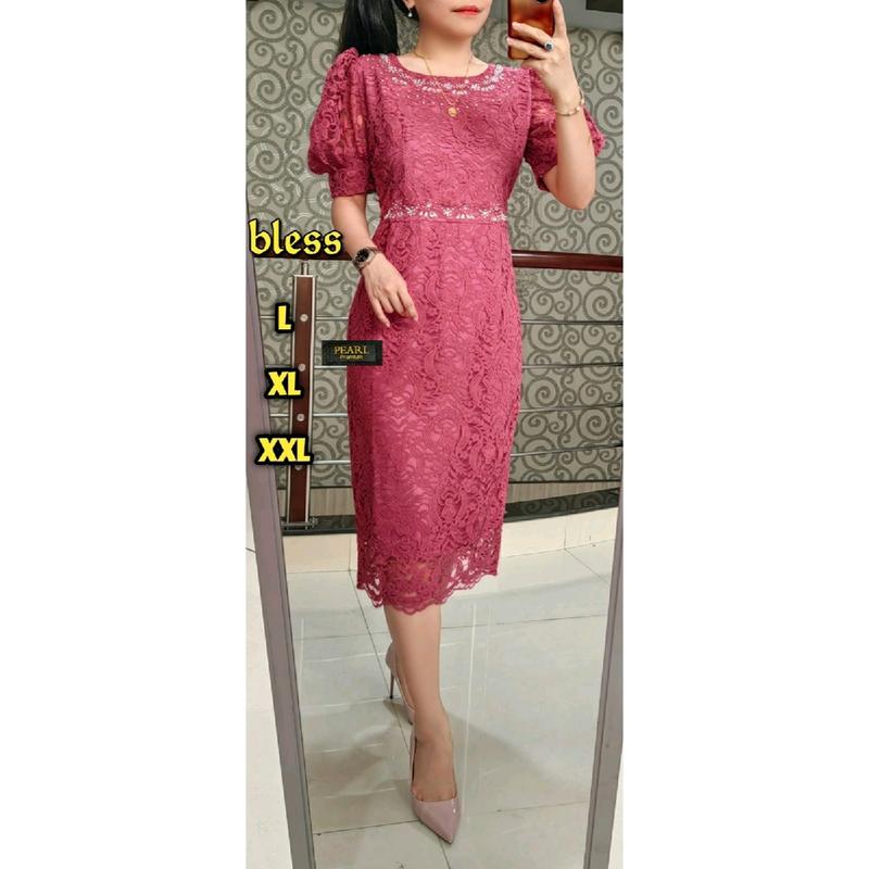 Dres Brokat terbaru  Payet  Lapis puring 2