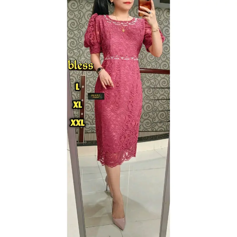 Dres Brokat terbaru  Payet  Lapis puring 2