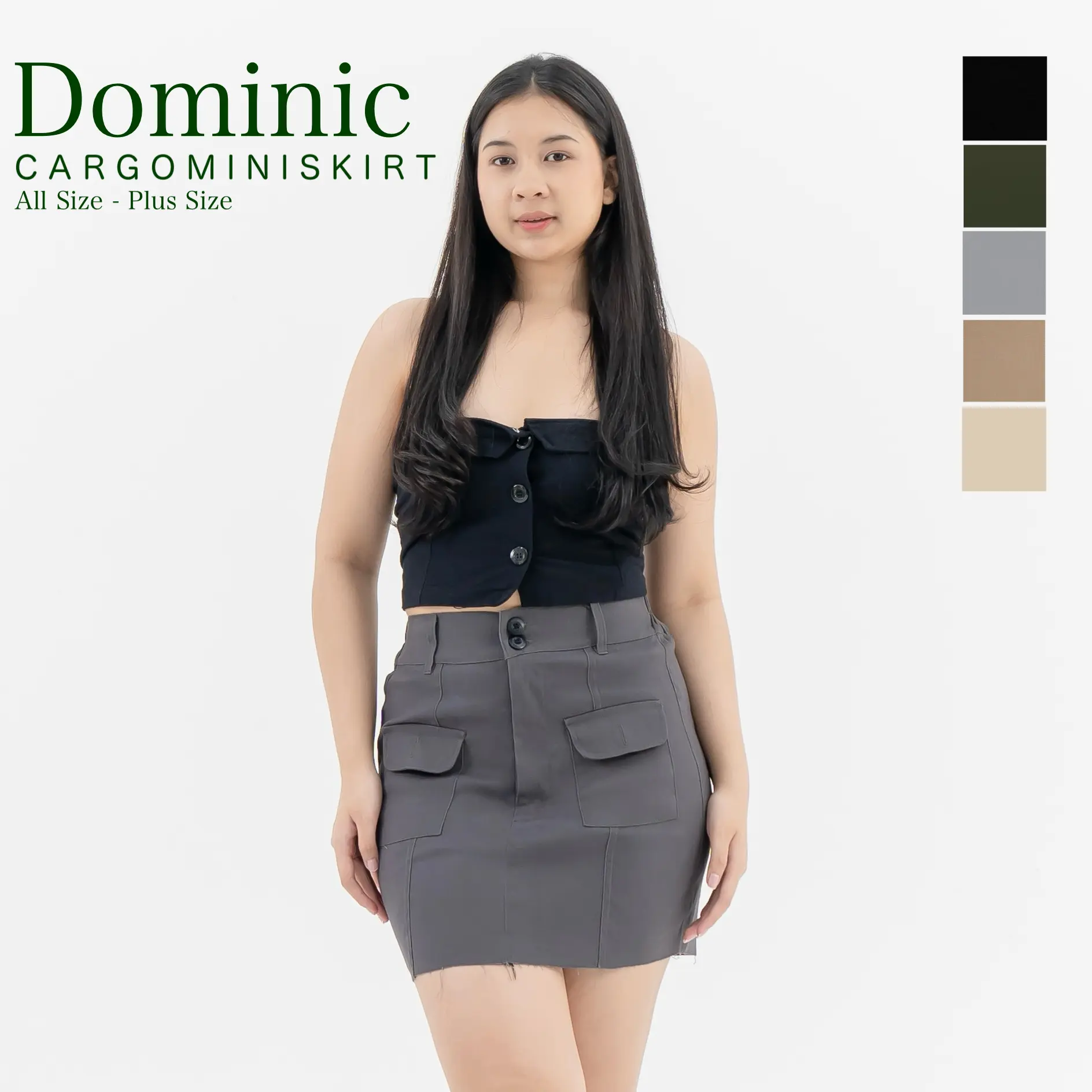 [GURLBUCKET] Dominic Skirt / Mini Skirt / Rok Cargo Pendek Cotton Twill "Pakaian Wanita"
